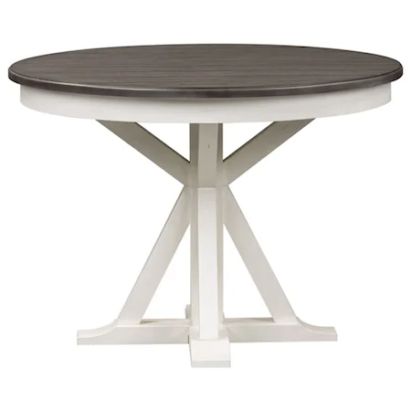 Cottage Pedestal Round Table with Leaf